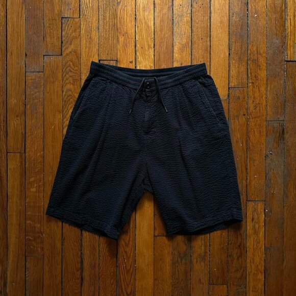 Stussy Seersucker‎ Bryan Short Size S Men Black Textured Festival Summer - Picture 1 of 6